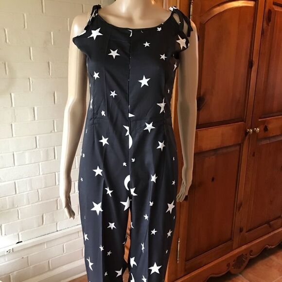 JUMPSUIT star pattern black overalls jumper NWOT - Picture 3 of 8